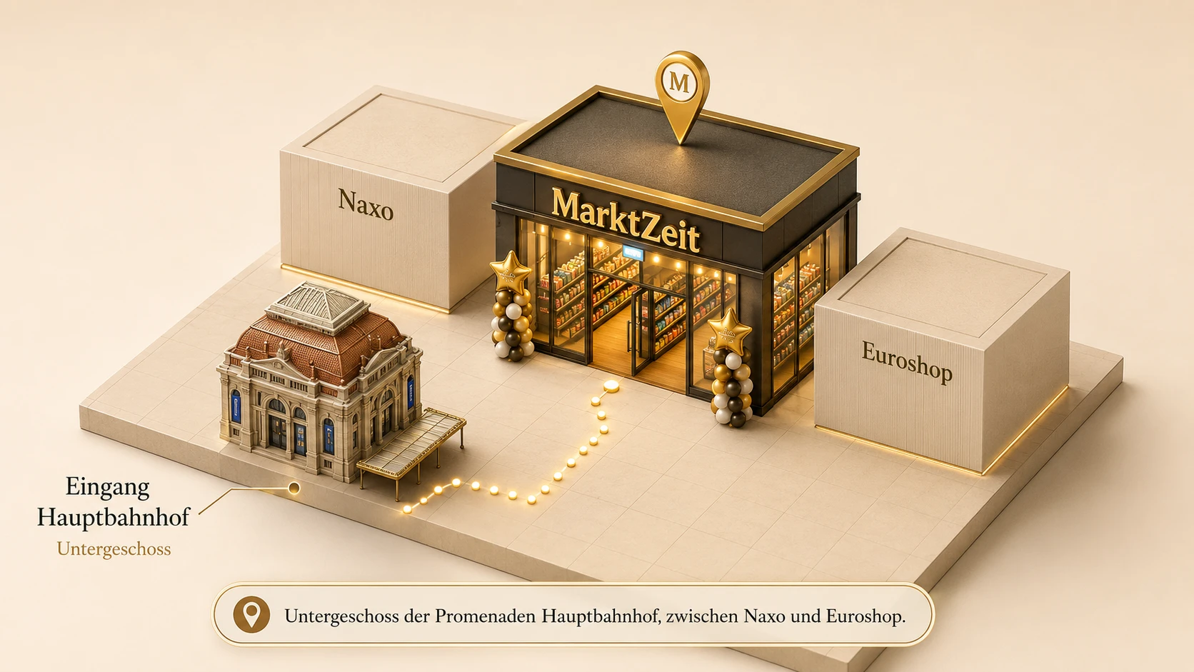 Untergeschoss der Promenaden Hauptbahnhof, zwischen Naxo und Euroshop.